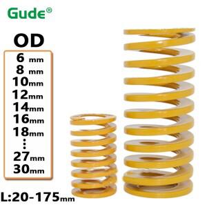 소형 로드 다이 몰드 스프링 노란색 압축 외경 6 8 10 12 14 16 18 20 22 25 27 30-50mm 길이 20-300mm