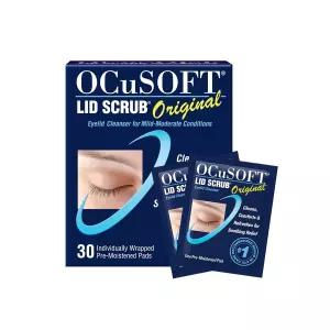 OCuSOFT 뚜껑 스크럽 오리지널 눈꺼풀 클렌저 - 경증에서 중등도 상태를 위한 미리 촉촉해진 물티슈