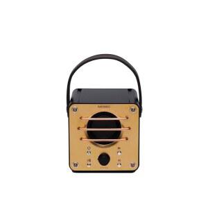 베어본즈 블록 타워 스피커 u2013 빈티지 황동 및 구리 무선 블루투스 스피커, 20시간 이상의 배터리 수명, 휴대성을 위한 가죽 스트랩 u2013 야외 모험 및 가정용으로 이상적임