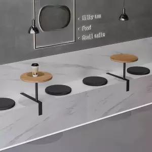 카페 붙박이 의자 벽부착 높이 벽쇼파 테이블 대기실 미니 편안한 소파 식당