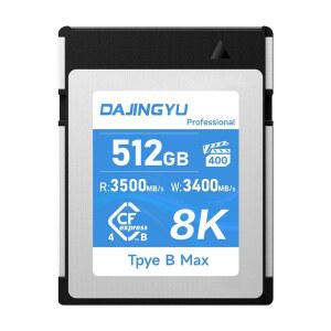 512GB CFExpress B형 4.0 메모리 카드, 사진작가, 비디오그래퍼, 니콘 캐논 카메라와 호환되는 VPG400을 위한 3500MB 읽기 3400MB/s 8K RAW 레코딩 쓰기