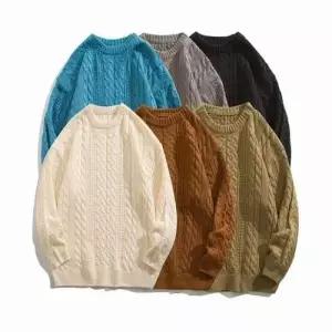 라운드넥 풀오버 상의 겨울 꽈배기 남자 니트 6컬러 WFLQ8GC