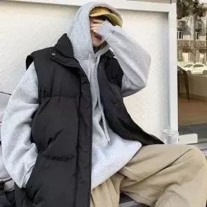 오버핏 레이어드 조끼 패딩 쪼끼 교복 남자 겨울 WFLQ8HO