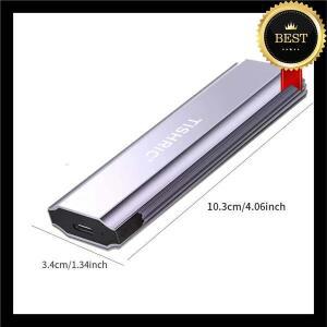 TISHRIC 듀얼 프로토콜 NGFF NVME 케이스, 알루미늄 합금 SSD M2 인클로저, C 타입, 인 1 외장 HD 20Gbps