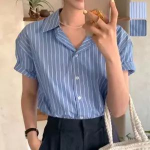 [하프클럽/]럴티 스트라이프 반팔 셔츠