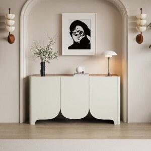 콘솔 수납장 가죽 거실 원목 심플 색상 미 솔 거실벽난로 샴페인 80x35x90 5단