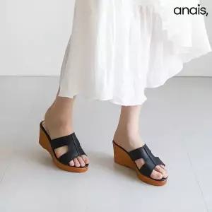 [아나이스] 국산 통굽 웨지힐 뮬슬리퍼 7cm_26S005 [무료배송]