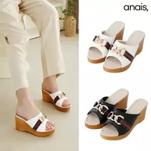 [아나이스] 국산 퀼팅 웨지 뮬슬리퍼 7.5cm_26S020 [무료배송]