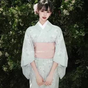 유카타 기모노 특별한 축제 개량 빅사이즈 전통의상 노란