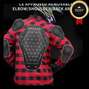 WOSAWE 따뜻한 오토바이 아머 재킷 겨울 모토크로스 라이딩용 CE 소프트 보호 장비 체크 셔츠 슈트