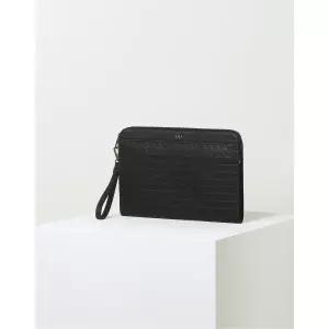 [롯데백화점]닥스 액세서리 [GRID Ⅱ]블랙 그리드패턴 소가죽 클러치 DBBA6E269