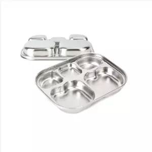 국산 607RQY63 스텐27종 3찬 유아용 스텐식판 하트식판 23.3x17.5x3.3cm