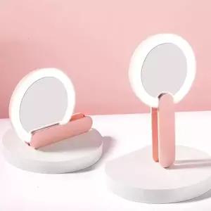 1초 접이식 손잡이 LED 손거울 조명거울 뷰티조명 (KYR-WE35E86)