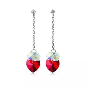 레드 하트 오스트리아 크리스탈 써지컬 드롭 귀걸이 250901 (WFKLI4H)