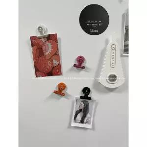 캔디 컬러 냉장고 자석 철제 티켓 홀더 클립 자석 집게 마그넷