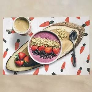 귀여운 PVC 포인트 매트 당근 4p 식탁 방수 테이블 보