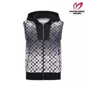MASTER BUNNY 여성 모노그램 우븐 블록 후드 집업 베스트 421E1TF182