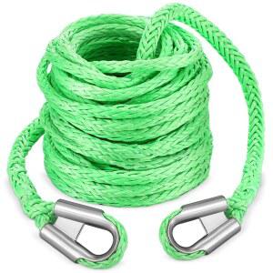 오프로드 차량 ATV UTV SUV 트럭을 위한 빈크림 합성 윈치 로프 3/8인치 x 50피트 24인치, 500파운드 연장 케이블 라인, 그린