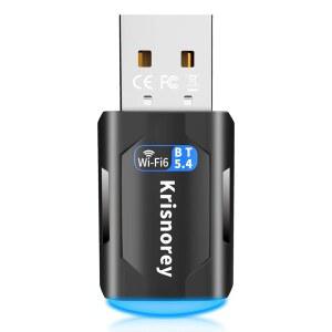 크리스노리 2-in-1 PC 노트북용 Wi-Fi 6 블루투스 5.4 USB 어댑터, AX900Mbps Wi-Fi 2.4G / 5GHz 무선 네트워크 동글 / Windows 11 10 데스크톱 헤드폰, 키보드, 마우스, 컨트롤러용 내장 드라이버