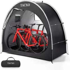 TACXO 자전거 보관소 텐트 커버 방수 야외 2-3인용 210D 옥스포드 패브릭 PU4000 오토바이용 휴대용 쉼터