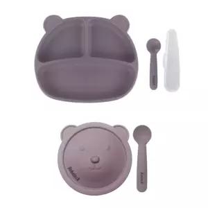 베베락 유아식기 실리콘 흡착식판 흡착볼 세트 레드빈 BNA