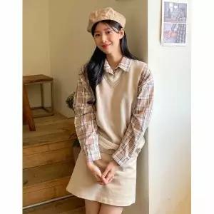 [하프클럽/반에이크]텔미 브이넥 베스트_OB12VTME02Z