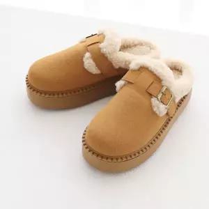 [롯데백화점]원더슈즈 트러플 통굽 어그 털 안감 슬리퍼&숏부츠 5CM BD-CNK572