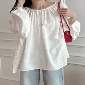 하이프 라운드 셔링 블라우스 86039 빅사이즈 여성의류