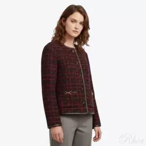 코치 스컬프티드 C 트위드 재킷 아우터 CDK59 RD BK