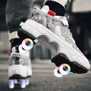 4륜 롤러 슈즈 스케이트 바퀴달린 신발 남녀공용 어린이 겸용 자동 바퀴 변신 운동화