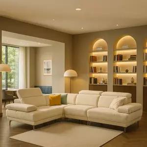 코너형 5∼6인쇼파 이지클린 패브릭 팔걸이 무빙소파 BJ3319R (착불)