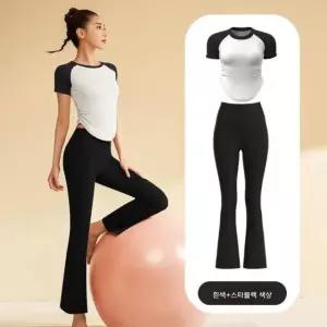 여자 요가복 세트 딱붙는 레깅스세트 필라테스복 반팔 긴바지 운동복