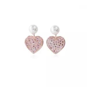 오스트리아 크리스탈 진주하트 로즈골드 화이트 귀걸이