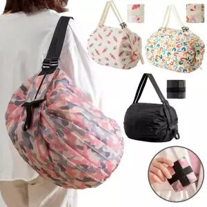 [도매라인] 아코디언 장바구니 접이식 폴딩 크로스백 휴대용 여행용 시장가방 판촉물 사은품