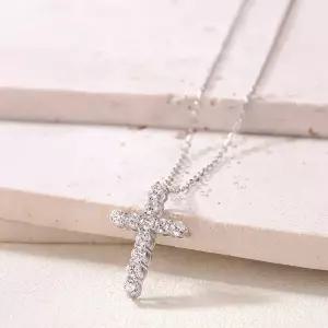 [메종드쉬] 모이사나이트 목걸이 랩다이아 십자가BMN014