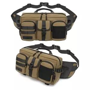 실용적 수납 캐주얼 슬링백 밀리터리 여행 카키 가방-WFICGDY
