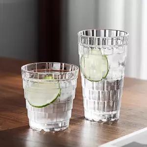 홈카페유리컵 사각패턴하이볼,언더락,맥주잔