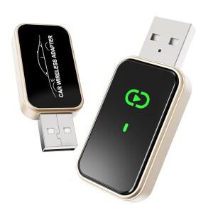 무선 CarPlay 어댑터 2025- 유선 플레이/자동 칩/플러그 자동차용(로즈 차량 골드) 업그레이드, 공장 시스템, 연결/안정적인 USB/USB-C 앤 있는 최신 내 iOS CarPlay로 포트가