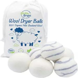 울 드라이어 볼 세탁 재사용 가능 (6개 세트) XL - 100 순수 뉴질랜드 천연 정전기 방지 섬유 유연제