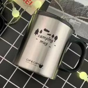 캠핑 머그 400ml 이중 스텐 휴대용 사무실 머그컵 보온 보냉 커피컵