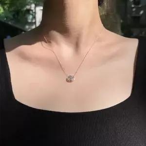 세련된 미들 중형 다이아 모양 체인 목걸이-WFIK63M