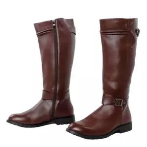 남자 바이크 할리가죽부츠 오토바이 신발 갈색 롱부츠