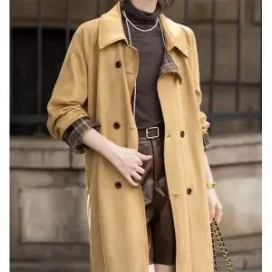 [하프클럽/]유니크패턴 스웨이드 싱글트렌치롱코트 6617D8