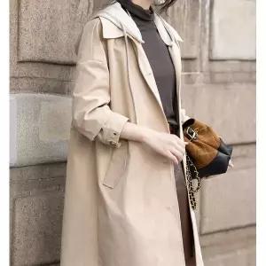 [하프클럽/]후드탈부착 싱글 트렌치롱코트 63E5E3