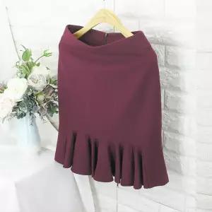 [쿨젠]phf_밑단 프리스 SK SOK 겨울치마,H라인,모직스커트,오피스룩,미니스커트