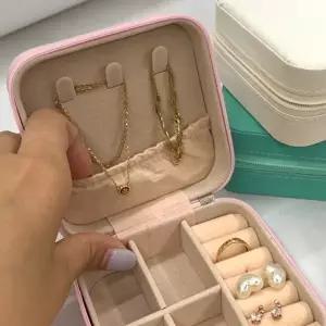 휴대용 악세서리 보관 미니 보석함 핑크-WFIQG9Z