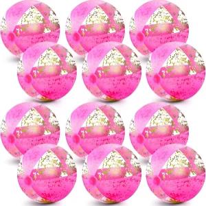 치바오 12피스 비치볼 16인치 풍선 글리터 수영장 볼 크리스마스 장식품 플로팅 콘페티 해변 파티용 (핑크)