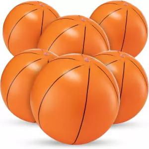 풍선 농구공 (6팩) - 16인치 내구성 PVC 용 비치볼 폭발 쉽게 부풀릴 수 있는 야외 여름 수영장 장난감
