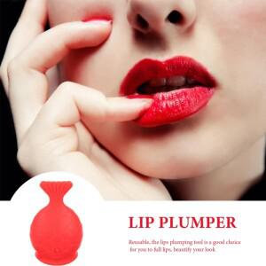 1Pc 물고기 모양의 실리콘 립 플럼퍼 장치 재사용 가능한 오래 지속되는 인핸서 글로스 레드와 화이트 플