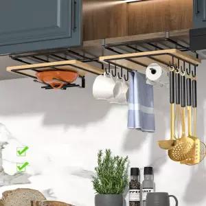 무타공 컵 걸이 선반 수건 걸이형 주방 정리대 설치 간편 싱크대 수납대